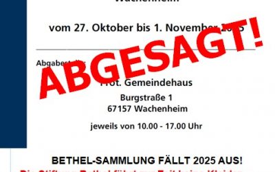 Bethel-Sammlung ABGESAGT