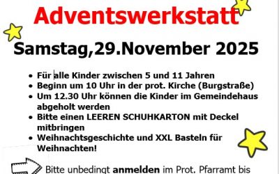 Jetzt anmelden zur Adventswerkstatt!